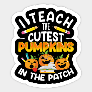 Halloween Teacher Shirt I Teach The Cutest Pumpkins In Patch Sticker